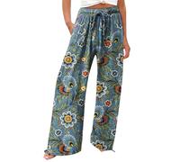 Generisch Outlet Angebote Angebote Kleidung Weite Sommerhose Damen Leicht Und Luftig High Waist Strandhose Lang Freizeithose Sommer Palazzo Hose Bequem Stoffhose Angebote des Tages Heute