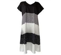 Generisch Outlet Shop Sale Warehouse Deal Sommerkleider Damen Leicht Und Luftig Freizeitkleid Mit Gepunktetem Streifen, Kurzen Ärmeln Und V Ausschnitt Damenkleider Festlich Angebote Sale