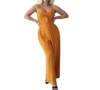 Generisch Overall Damen Elegant Festlich Hochzeit Jumpsuit Damen Sommer Lang Träger Weites Bein Overalls Rückenfrei Playsuit Frauen Kuschelig Romper Eleganter Onesie Festlicher Einteiler Einfarbig
