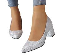 Generisch Pailletten Schuhe Damen, Glitzerschuhe für Damen Pailletten High Heels Elegant Hochzeit Pumps mit Absatz Glitzer Silvester Outfit Karneval Party Tanzschuhe Glänzende Abendschuhe