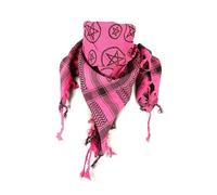 Generisch Palästinensertuch Shemagh Kufiya Pink mit Pentagramm - Gothic Punk Festival Tuch - Alternative Halstuch/Pali Tuch für Damen & Herren