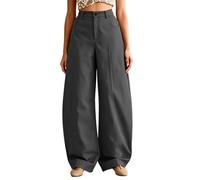 Generisch Palazzo Hosen Damen High Waist Elegant Business Hosen Weites Bein Stoffhose Marlenehose Damenhosen Outdoor Stretch Cargohose Elastische Taille Sommerhose Breite Modern Sporthose