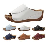 Generisch Pantoletten Damen Arch Support Hausschuhe Orthopädische Sandalen Sommer Bequem Keilsandalen Bohemian Sandaletten Frauen Freizeit Strandschuhe House Shoes Elegant Pantoffeln Home Slippers