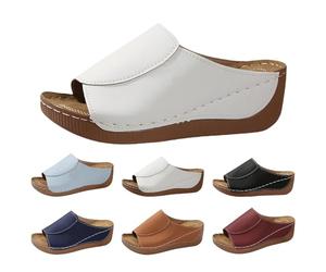 Generisch Pantoletten Damen Arch Support Hausschuhe Orthopädische Sandalen Sommer Bequem Keilsandalen Bohemian Sandaletten Frauen Freizeit Strandschuhe House Shoes Elegant Pantoffeln Home Slippers