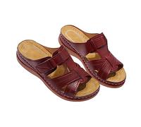 Generisch Pantoletten Damen Leder Fußbett Atmungsaktive Pantoffeln Frauen Plateausandalen Bequeme Hausschuhe Rutschfest Sommer Badelatschen Damenpantolette Sommerschlappen Mit Fußgewölbeunterstützung