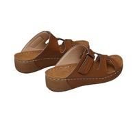 Generisch Pantoletten mit Keilabsatz Damen Offene Sandalen Atmungsaktive Pantoffeln Frauen Plateausandalen Bequeme Hausschuhe Plateau Slides Böhmen Sommerpantoffeln FüR Zuhause Sommerurlaub Must Have