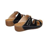 Generisch Pantoletten mit Keilabsatz Damen Offene Sandalen Atmungsaktive Pantoffeln Frauen Plateausandalen Bequeme Hausschuhe Plateau Slides Böhmen Sommerpantoffeln FüR Zuhause Sommerurlaub Must Have