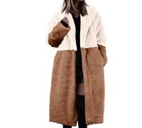 Generisch Parka Damen Winter Mantel Damen Winter Elegante Parka Robuste Und Warme Teddymantel Wintermantel Mit Taschen Mäntel Für Partys Ausgefallene Wollmantel Braun 4XL