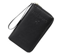 Generisch Passport Holder, PU Leather Book Organizer, 7.48x4.33x0.98 inches, Multi-Card Slot Wallet, Waterproof Document Case, Portable Ticket Storage Purse for Men Women Business Vacation Trips