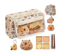 Generisch Pencil Box Capybara, Cute Pen Holder, Quirky Stationery Pouch, Portable Zipper Case Teen Girls School Supplies, Fun Capybara Pencil Bag Set, Woven Fabric Kit for Study Desk