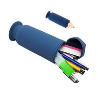 Generisch Pencil Shaped Pencil Case, Large Capacity Waterproof Silicone Organizer, Fun Marker Supplies Storage, Zippered Stationery Case for Kids and Adults, 7.87x2.64x2.64 inches