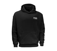 Generisch Pequs Herren Split Hoodie Oversize Kapuzenpullover Kapuzensweater Kapuzenjacke (DE/NL/SE/PL, Alphanumerisch, M, Regular, Regular, Schwarz)