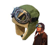 Generisch pilothat pilotgoggles - Warm Headwear with Ear Flaps Goggles | Winter Windproof Sports Hat | for Women Men Camping Motorcycling Cycling Snow Sport Climbing Outdoor Fishing