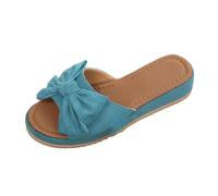 Generisch Plateau Pantoletten Damen Sommer Hausschuhe Elegant Fliege Strandsandalen Sommerschuhe Leopardenmuster Bequeme Strand Slipper Flip Flops Badelatsche