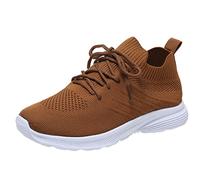 Generisch Plateau Sneaker Damen Sneaker Elegant Sommer Orthopädische Schuhe Bequeme rutschfest Walkingschuhe Atmungsaktive Breite Füße Laufschuhe Keilabsatz Laufschuhe orthofeet Schuhe Damen Braun 39