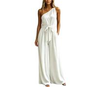 Generisch Playsuit Damen Sommer,LäSsiger äRmelloser Jumpsuit Mit Hoher Taille Und FließEnder Figurformender Wirkung