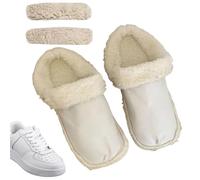 Generisch Plüsch-Einlegesohlen für Crocs, Einlagen mit Plüsch-Schnürsenkeln, für verschiedene Schuhgrößen, Unisex, Weiß, Wärmt und bequem für kalte Tage, Schuh-Einlage