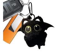 Generisch Plüsch-Katzenschlüsselanhänger Schlüsselring | Schwarze Katze Plüsch Schlüsselanhänger Taschencharm Anhänger, Rucksack-Accessoires, Handtasche, Kinder, , Geburtstag