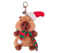 Generisch Plush Capybara Charm, Soft Animal Keychain Pendant, 6.3inch Holiday Edition with Texture, Polyester Stuffed Toy Accessory, Cute Bag Decoration Style, Backpack for Kids Use