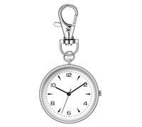 Generisch Pocket Watch, Round Key Chain Clip, Unisex Portable Quiet Clock, Compact and Lightweight Design, 3.23x1.57x0.28 Inches, Ideal for Home, Workplace, School, Travel, Outdoor, Backpack