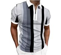 Generisch Poloshirt Herren Kurzarm Polohemd Giraffe Stickerei Einfarbig T-Shirt Poloshirt Herren Weiß Kurzarm Poloshirt Herren Kurzarm 3XL Baumwolle Herren Hemd Kurzarm Weiß XXL