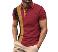 Generisch Poloshirt Herren Kurzarm Polohemd Stickerei Einfarbig Baumwoll Polo T-Shirt Poloshirt Herren Schwarz Poloshirt Herren 4XL Kurzarm Poloshirt Herren Schwarz