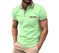 Generisch Poloshirt Herren Kurzarm Polohemd Stickerei Einfarbig Baumwoll Polo T-Shirt Weisse Poloshirts Herren Poloshirt Herren Kurzarm Regular Fit Ragman Poloshirt Herren 3XL Extra Lang