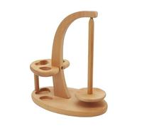 Generisch Portable Yarn Holder, 3 Slot Smooth Wooden Yarn Organizer for Crochet Knitting Thread Storage and Free Dispensing, Craft Supplies Holder for Sewing Embroidery Table Use Home Studio Travel