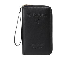 Generisch Porte-Passeport Étui Passeport - Similicuir PU Imperméable Compact Avec | Fentes Cartes Portefeuille Organisateur, Pratique Billets Documents Argent Voyage Sécurité Élégant Léger Accessoire