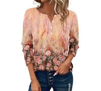 Generisch Prime Angebote des Tages Heute Blitzangebote Tshirt Damen, Blusen & Tuniken Für Damen, Langarm Tshirt Rundhals Mit Knopfleiste Oberteile Sommer Langarmshirt Tunika Pullover Sportshirt