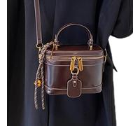 Generisch Pu Square Bag for Women, Small Pu Leather Tote Bag, 18x10x13cm Box Shape with Top Handle, Removable Shoulder Strap, Compact Storage for Makeup, Wallet, Casual, Travel
