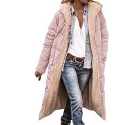 Generisch Puffer Jacket, Boucle Jacke Damen, Wintermantel Lang Warm Winterjacke Outdoor Gefütterte Fleecejacken Winter Jacke Herbst Mantel Herbstjacke Übergangsjacke Steppjacke Parka