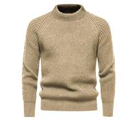 Generisch Pullover Herren Baumwolle Strickpullover Männer Große Größen Langarm Rundhals Basci Warme Hemd 2 In 1 Strick Polizei Schwarz Outfit Winter Aktion Leinen Strickjacke Blau