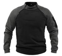 Generisch Pullover Herren Fleecepullover Herren Outdoor Tactical Sweatshirt Warme Combat Fleece Langarmshirt Winter MilitäR Pulli Leichte Sweater Tops Pulli
