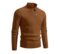 Generisch Pullover Herren Rundhals Strickpullover Langarm Slim Fit Winterpullover Business Pullover Einfarbig Pullover Herren Oversize Pullover Herren Schwarz Winter Langarmshirt Herren Slim Fit Set