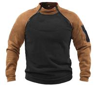Generisch Pullover Herren Schwarz Fleecepullover Herren Outdoor Tactical Sweatshirt Warme Combat Fleece Langarmshirt Winter MilitäR Pulli Leichte Sweater Tops Pullover 4XL