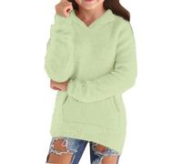Generisch Pullover Mädchen Kapuzenpullover Fleece Sweatshirts mit Kapuze Oversize Pulloverkleid Kinder Strickkleid Freizeitkleider Einfarbiges Sweatshirt für Mädchen Warm Kinder Hoodies 5-16 Jahre