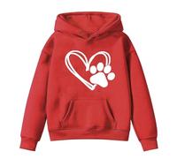 Generisch Pullover Mädchen Sweatshirt Ohne Kapuze Langarmshirt Einfarbige Hoodie Casual Elegante Herz-Print Oberteile Locker Langarm Tops Tshirt Kinder Longsleeve Sweatshirts 1-14 Jahre Herbst/Winter