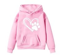 Generisch Pullover Mädchen Sweatshirt Ohne Kapuze Langarmshirt Einfarbige Hoodie Casual Elegante Herz-Print Oberteile Locker Langarm Tops Tshirt Kinder Longsleeve Sweatshirts 1-14 Jahre Herbst/Winter