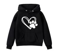 Generisch Pullover Mädchen Sweatshirt Ohne Kapuze Langarmshirt Einfarbige Hoodie Casual Elegante Herz-Print Oberteile Locker Langarm Tops Tshirt Kinder Longsleeve Sweatshirts 1-14 Jahre Herbst/Winter