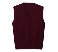 Generisch Pullunder Damen Baumwolle Pullover Weste Ärmellos Strickpullover V-Ausschnitt Einfarbig Strickweste Leichte Dünnes Feinstrick Sweater Herbstpullover Unterhemd Alltag