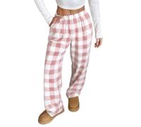 Generisch Pyjama Hosen Damen Matching Pyjamas Couple Große Größen Flauschig Flanellhose Pyjamahose Homewear Relaxhose Freizeit Lounge Fleece Laufset Schlafhose Freizeithose Pants Kleidung 2#rosa XL