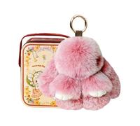 Generisch Rabbit Plush Charm, Soft Bunny Keychain, Mini Doll with Clip, Fashion Gear for Owners, Lifestyle Accessory, Charm for Teens Adults Classroom Dorm Studio Travel Picnic Party Gathering