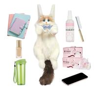 Generisch Realistic Cat Shaped Stuffed Animal Backpack - Soft Plush Kitty Travel Bag With Removable Strap For College & Work, Cute Animal Rucksack For Weekend Trips & Hiking, Unique Commuter