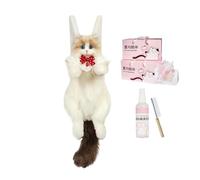 Generisch Realistic Plush Cat Backpack | Plush + PP Cotton, 65x15cm, 810g | Lifelike Stuffed Animal Bag For Women & Girls | Handmade Faux Cat Purse (Includes Cleaning Fluid & Comb)