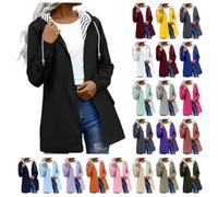 Generisch Regenjacke Damen Lange Softshelljacke wasserdichte Atmungsaktive Regenmantel mit Kapuze Regenparka Gefüttert Übergangsjacke Windproof Bequeme Wanderjacke Regenjacke Damen Wasserdicht
