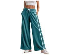 Generisch Reha Hose Damen Seitlich zu öffnen Baggy Trainingshose Jogginghose mit Seitlicher Knopfleiste Elastisches Band Kordelzug Sporthose Weites Bein Basketball Fitness Gym Sportswear Freizeithose