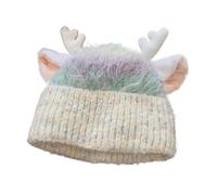 Generisch Reindeer Hat - Warm Cute Breathable Knit Beanie Deer Horns Costume | Wool Fleece Material, 56-58cm Size, 65g Weight, Winter Christmas, Halloween, Party Accessory for Adult, Youth