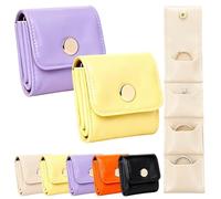 Generisch Reise Schmucktasche Klein, 2026 Neue Faltbare Mini-Schmuck-Reisetasche aus PU-Leder mit Druckknopf, Tragbarer Reiseschmuckbeutel für Ringe, Ohrringe & Halsketten (2 Stück-B)