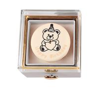 Generisch Ring Box, Rotating Reversible Bear Cake Jewelry Holder, Unique Display Storage Rings, Earrings, Accessories, Idea 3.15x3.15x3.15 inches for Women, Men, Birthday